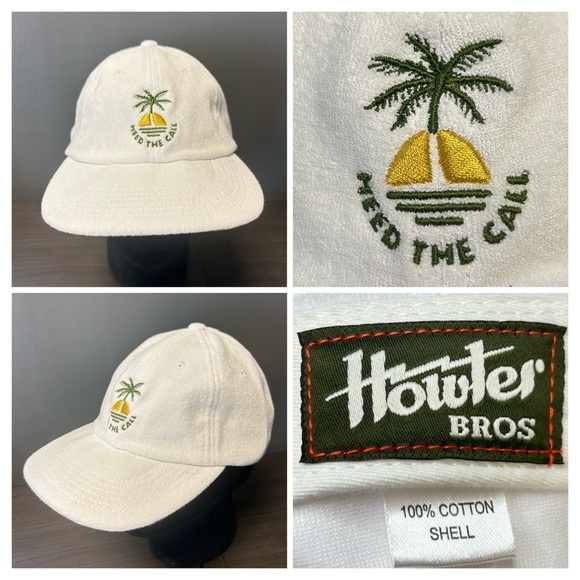 Howler Brothers Other - Howler Brothers NWT StrapBack Hat Sunset Palm White Terry Cloth Beach Resortwear